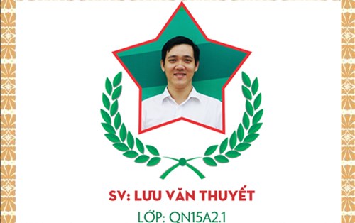 Chúc mừng sinh viên Lưu Văn Thuyết - Lớp QN15A2.1